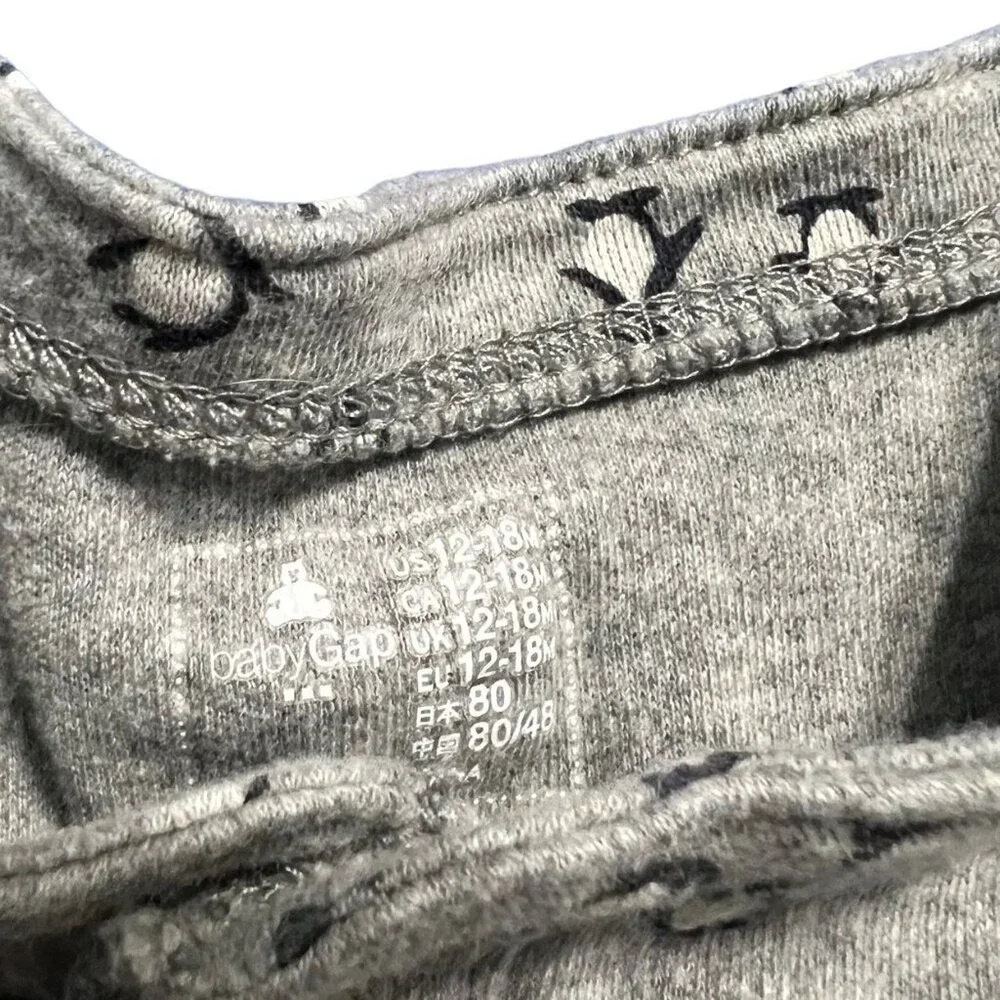 Baby Gap 12-18m Penguin Henley Bodysuit Shirt